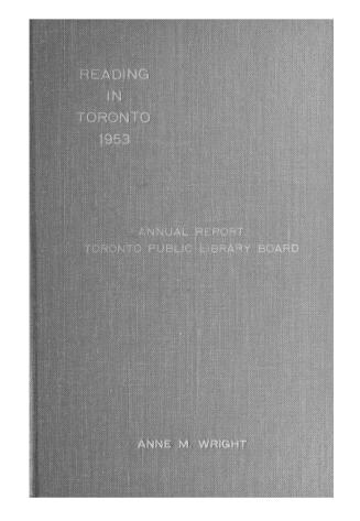 Toronto Public Library Board. Annual report 1953