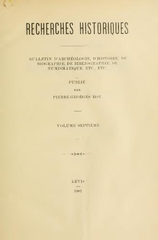 Recherches historiques