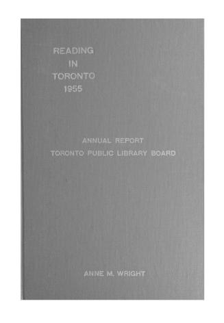 Toronto Public Library Board. Annual report 1955
