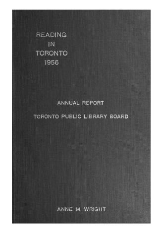 Toronto Public Library Board. Annual report 1956