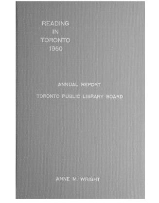 Toronto Public Library Board. Annual report 1960