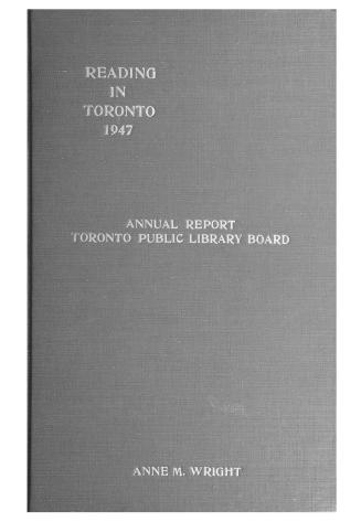 Toronto Public Library Board. Annual report 1947