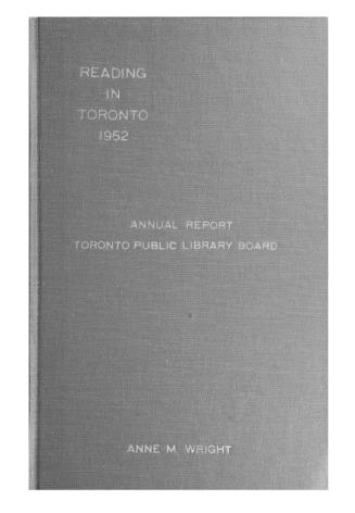 Toronto Public Library Board. Annual report 1952