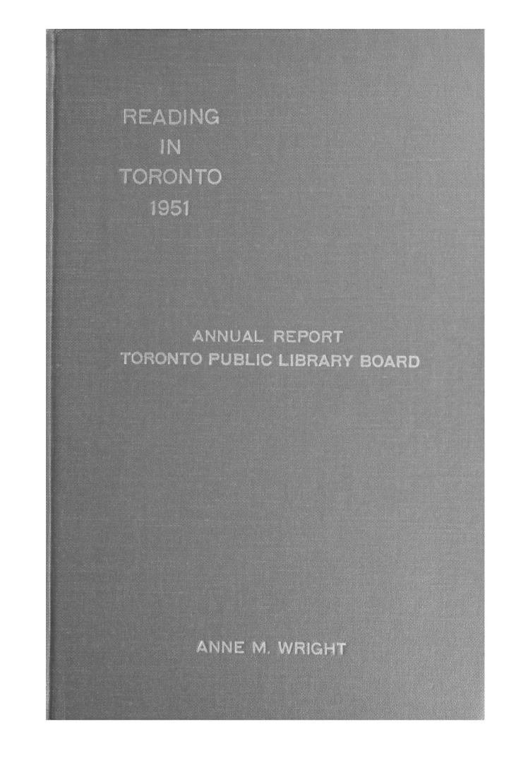 Toronto Public Library Board. Annual report 1951