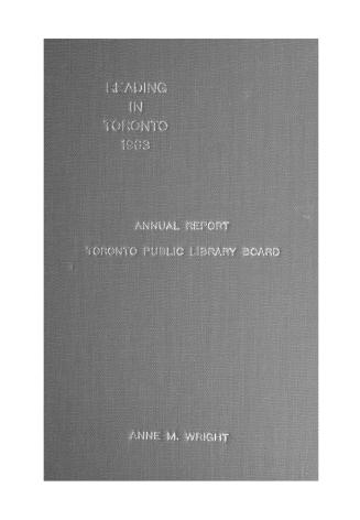 Toronto Public Library Board. Annual report 1963