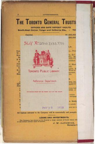 The Toronto city directory, 1896