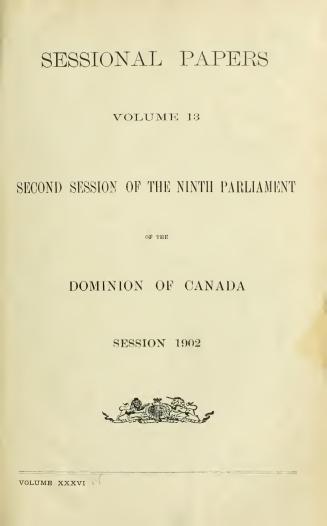 Sessional papers of the Dominion of Canada 1902