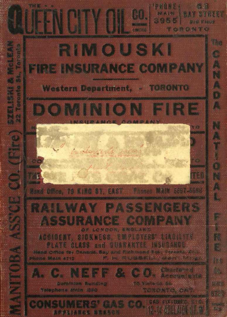 The Toronto City Directory 1912