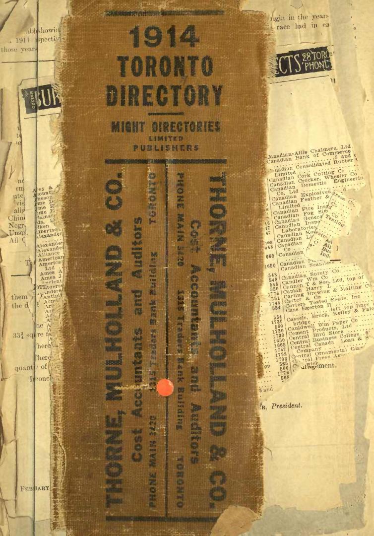 The Toronto City Directory 1914