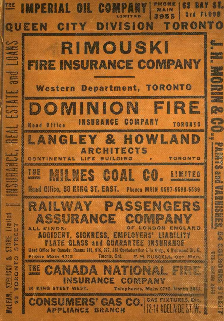 The Toronto City Directory 1913