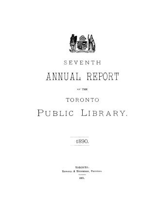 Toronto Public Library Board. Annual report 1890