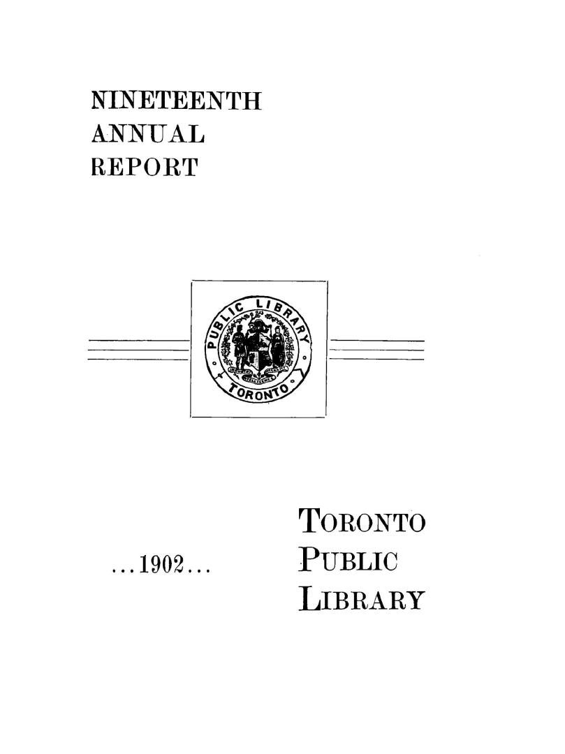 Toronto Public Library Board. Annual report 1902