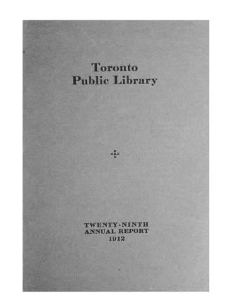 Toronto Public Library Board. Annual report 1912