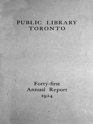 Toronto Public Library Board. Annual report 1924
