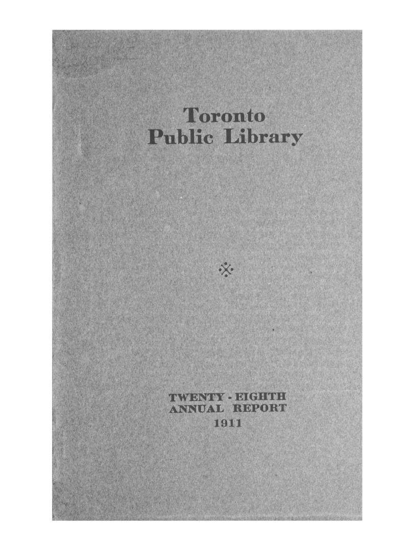 Toronto Public Library Board. Annual report 1911