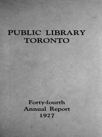 Toronto Public Library Board. Annual report 1927