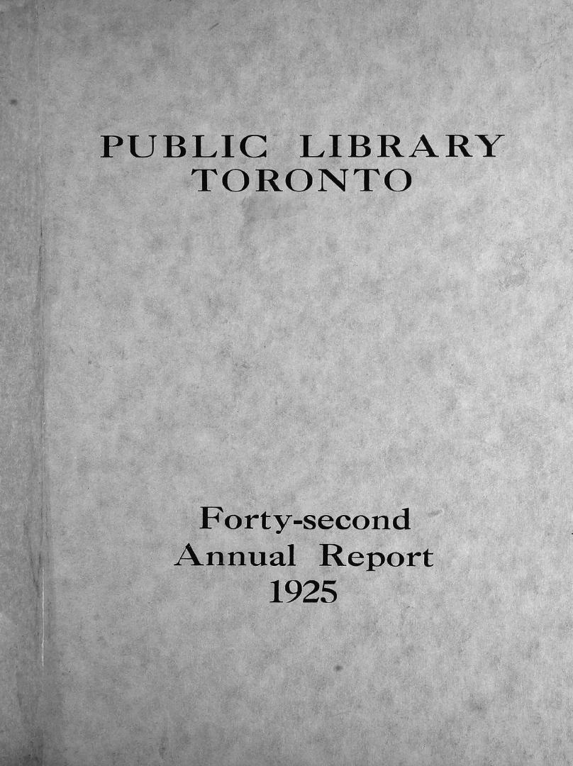Toronto Public Library Board. Annual report 1925
