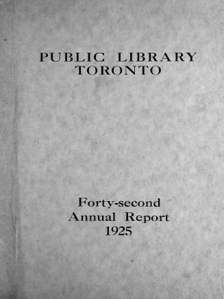 Toronto Public Library Board. Annual report 1925