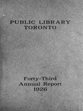 Toronto Public Library Board. Annual report 1926