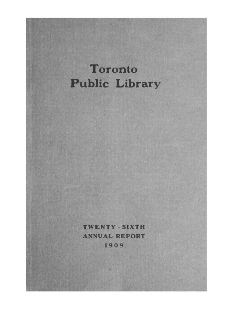 Toronto Public Library Board. Annual report 1909