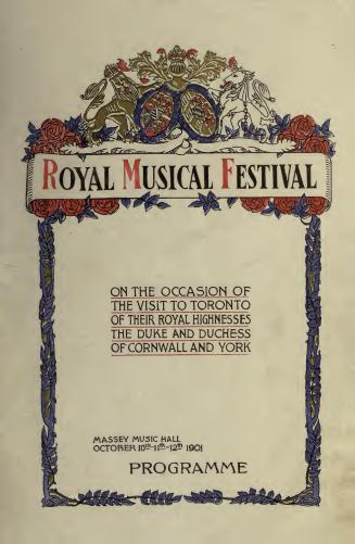 Royal musical festival, October 10th, 11th and 12th, 1901