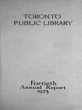 Toronto Public Library Board. Annual report 1923