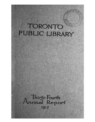 Toronto Public Library Board. Annual report 1917