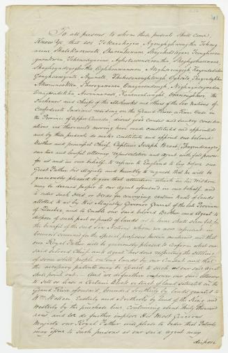 Petition of Sachems and Chiefs of the Six Nations to the Crown