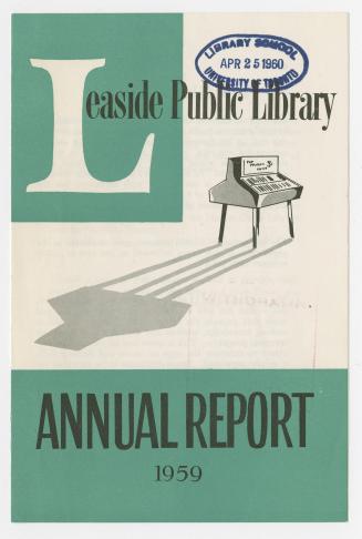 Image shows a cover page of the Leaside Public Library Annual Report.