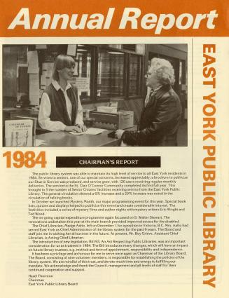 East York Public Library (Ont.). Annual report 1984