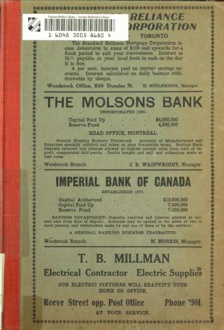 Vernon's city of Woodstock (Ontario) miscellaneous, alphabetical, street and business directory 1918