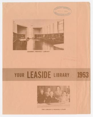 Image shows a cover page from the Leaside Public Library Annual Report.
