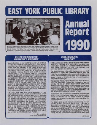 East York Public Library (Ont.). Annual report 1990