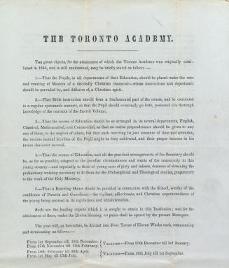 Objectives, syllabus and fees of the Toronto Academy
