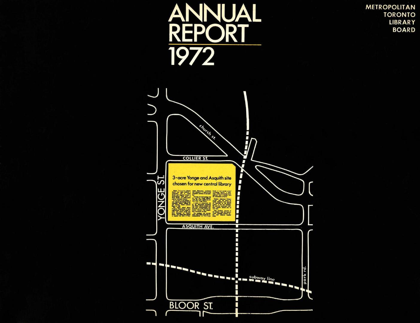 Metropolitan Toronto Library Board. Annual report 1972
