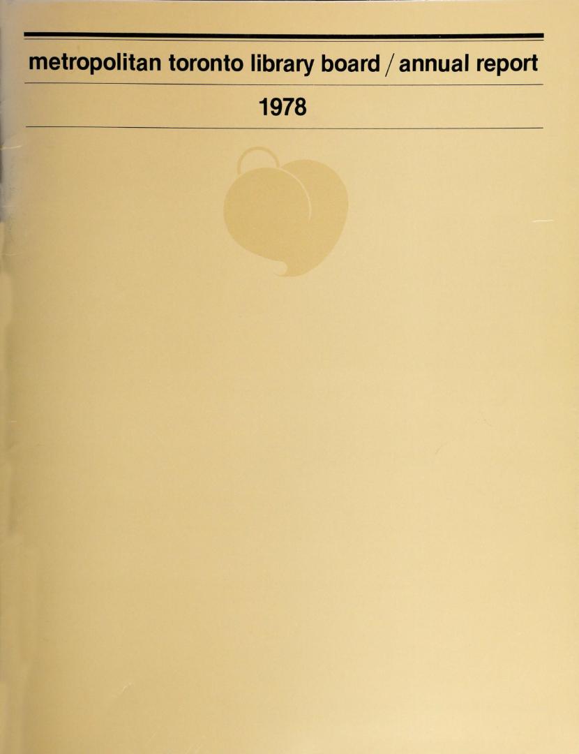 Metropolitan Toronto Library Board. Annual report 1978