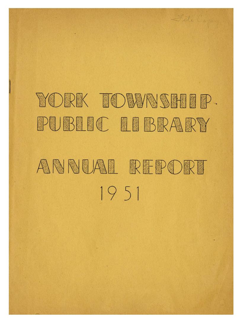 York Public Library (Ont.). Annual report 1951