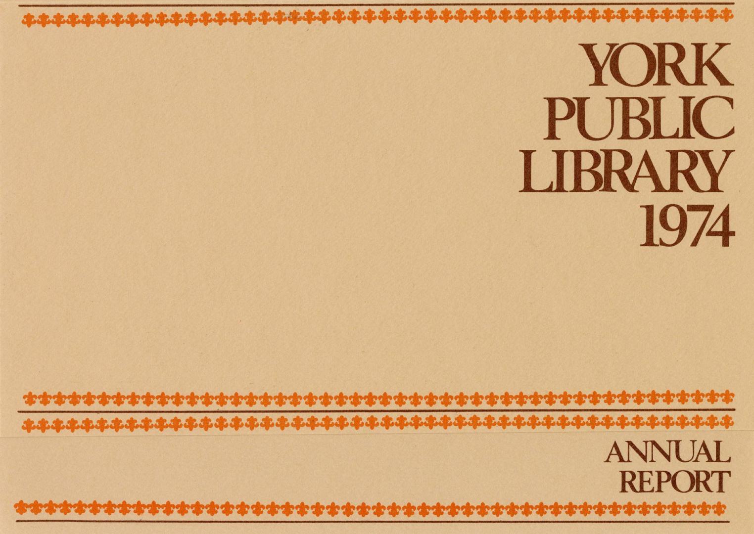 York Public Library (Ont.). Annual report 1974