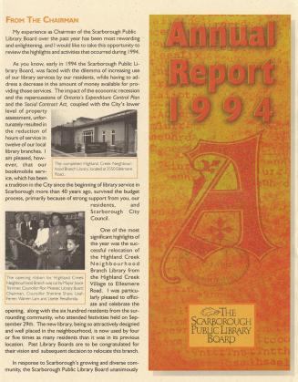 Scarborough Public Library (Ont.). Annual report 1994