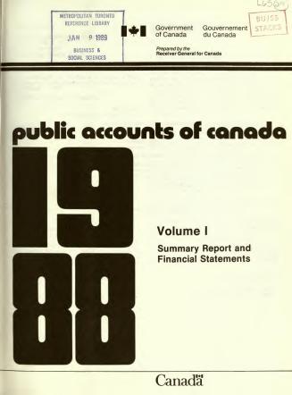 Public accounts of Canada, 1988, v