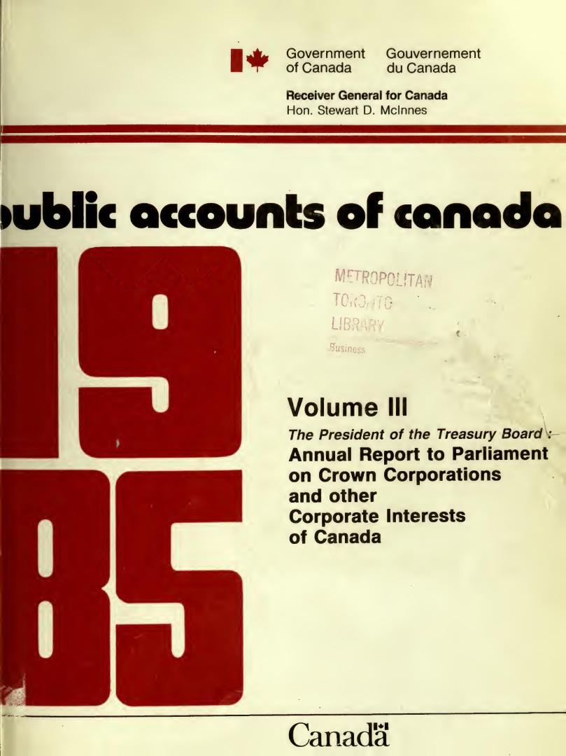 Public accounts of Canada, 1985, v