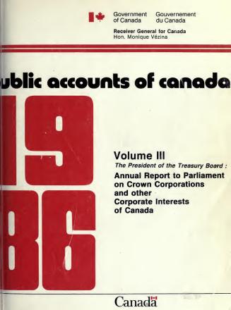 Public accounts of Canada, 1986, v