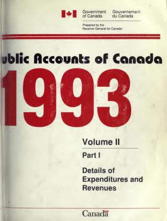 Public accounts of Canada, 1993, v
