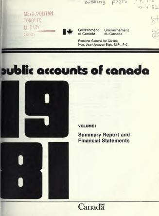 Public accounts of Canada, 1981, v