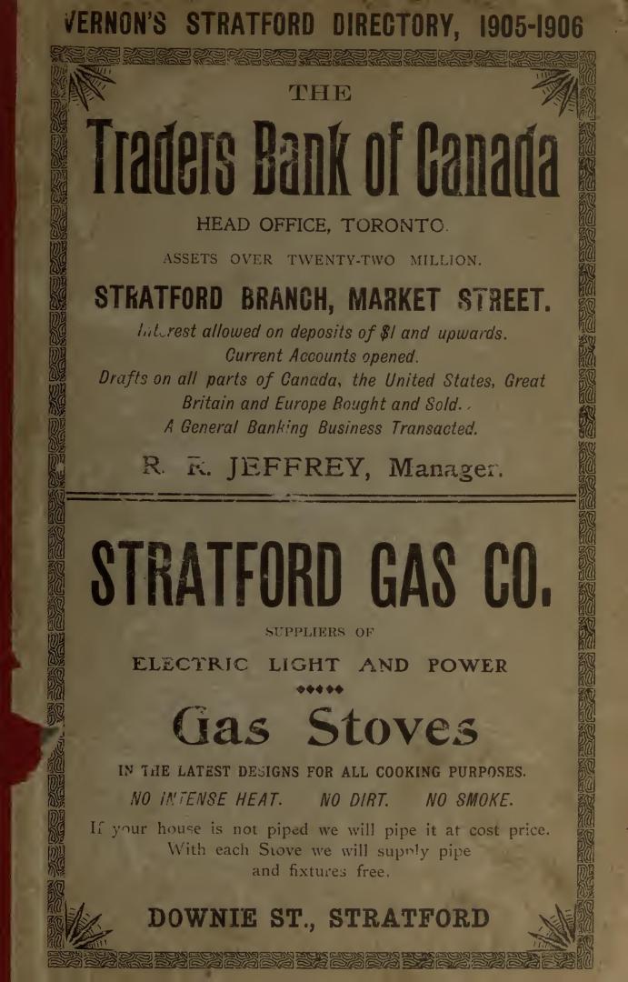 Vernon's City of Stratford directory : street, alphabetical, business and miscellaneous