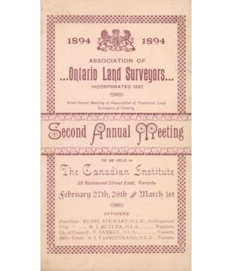 Association of Ontario Land Surveyors Second Annual Meeting