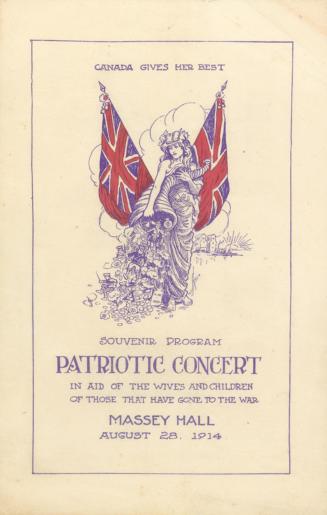Souvenir Program. Patriotic concert in aid of the wives and children of those that have gone to the war