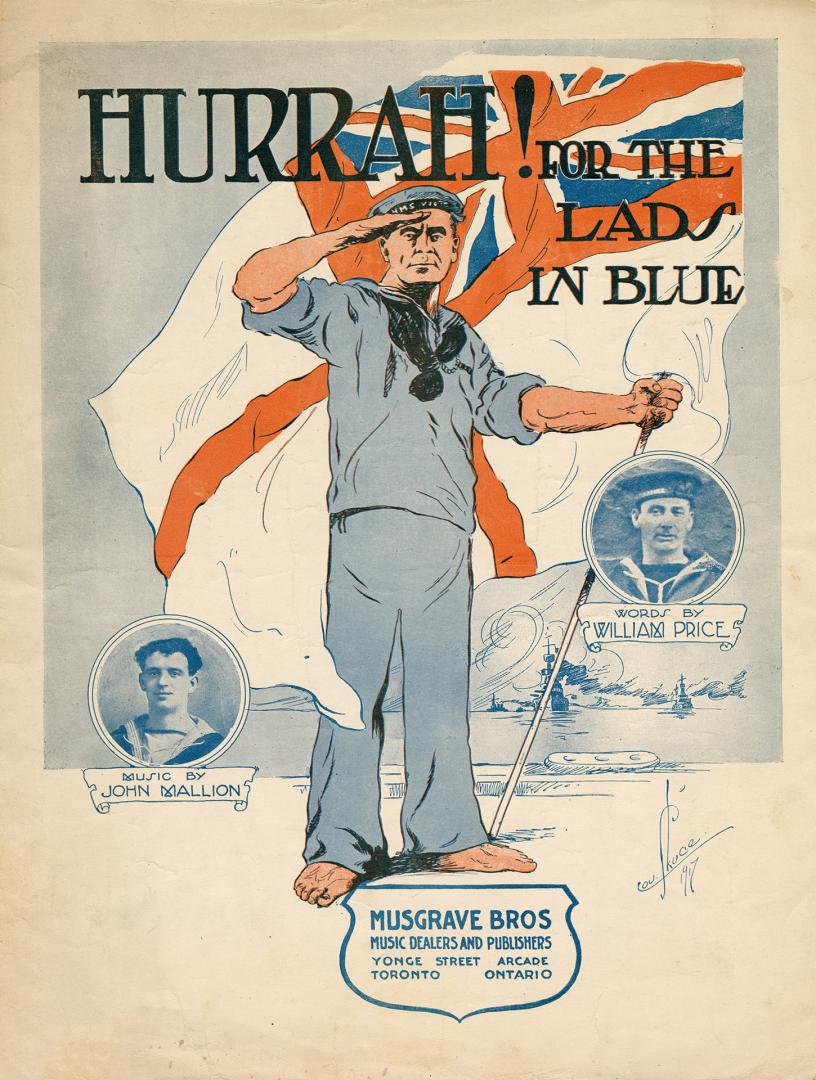 Cover features: title and composer information; drawing of British seaman holding the flag of t ...