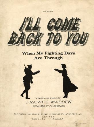 Cover features: title and composer information; silhouette drawing of soldier and woman reachin ...