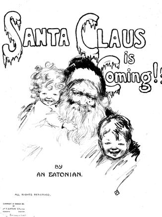Cover features: title and composer information surrounding drawing of a Santa Claus with two ha ...